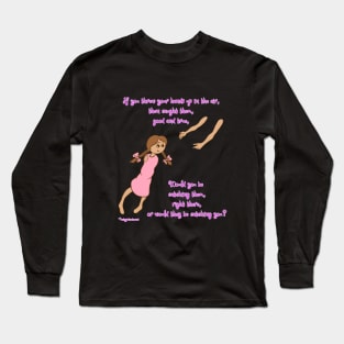 Throw your hands up - mid complexion, pink dress Long Sleeve T-Shirt